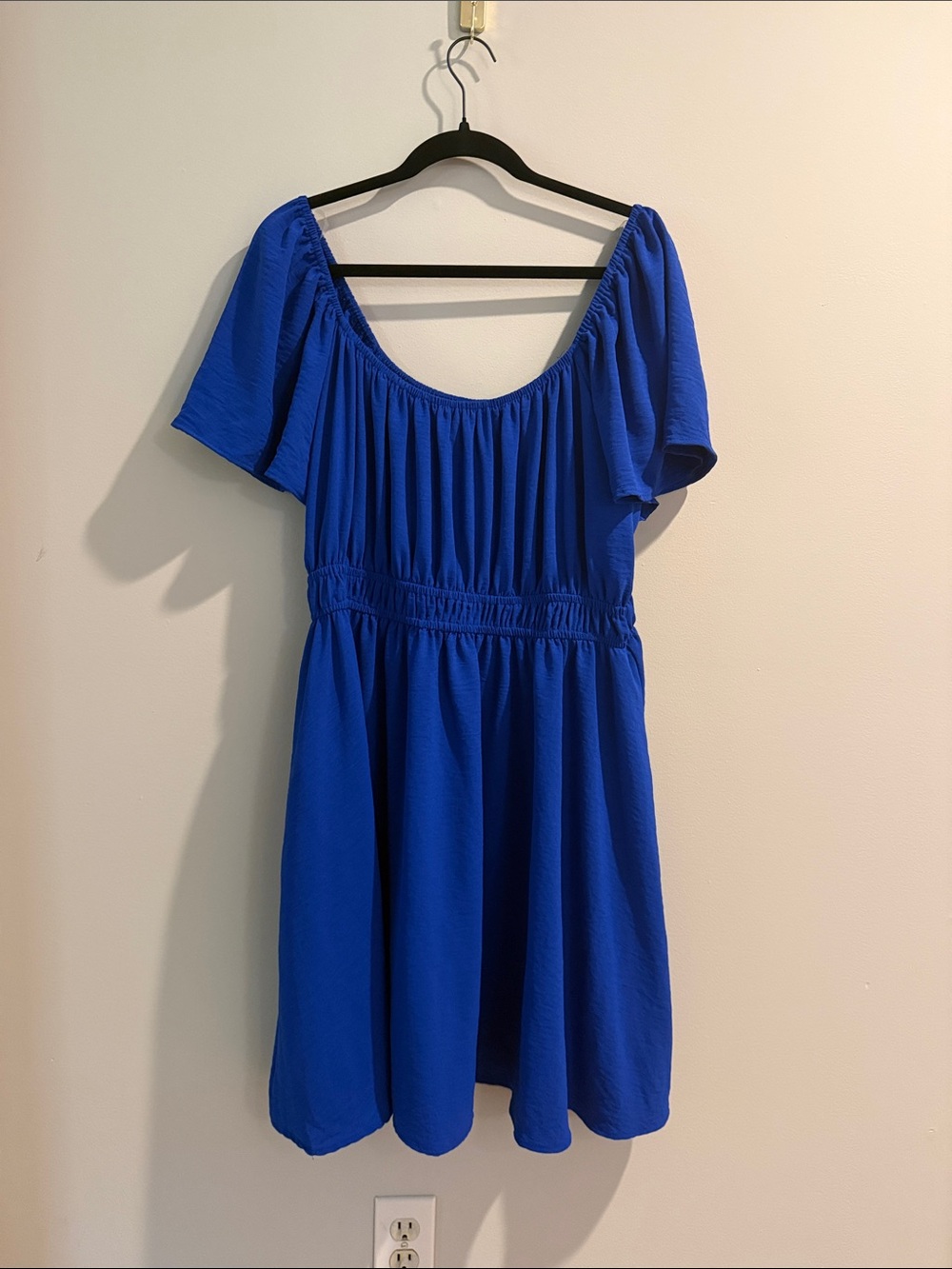 ARULA Cobalt Blue Scoop Neck Short Dress